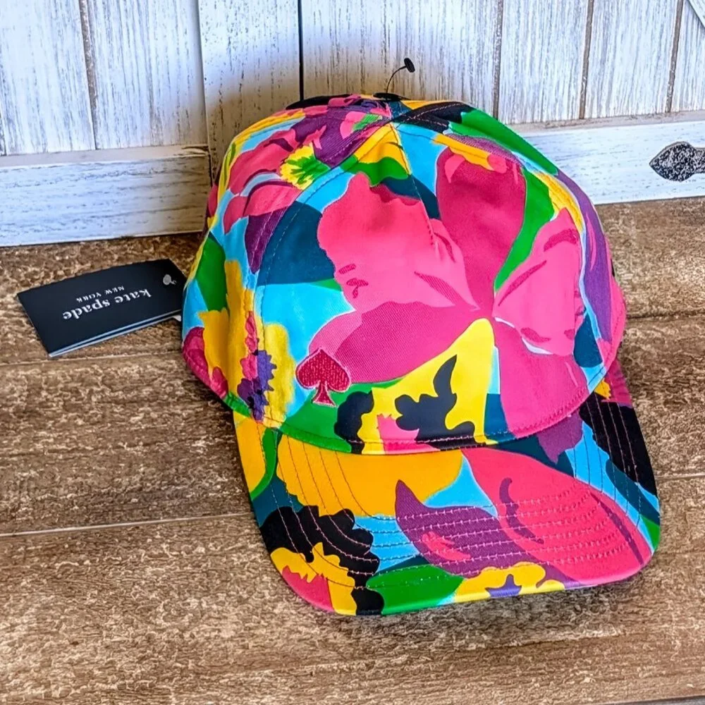 ♠️ Kate Spade New York Orchid Bloom Baseball Cap NWT - Picture 1 of 8